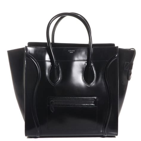 CELINE Spazzolato Calfskin Small Luggage Black